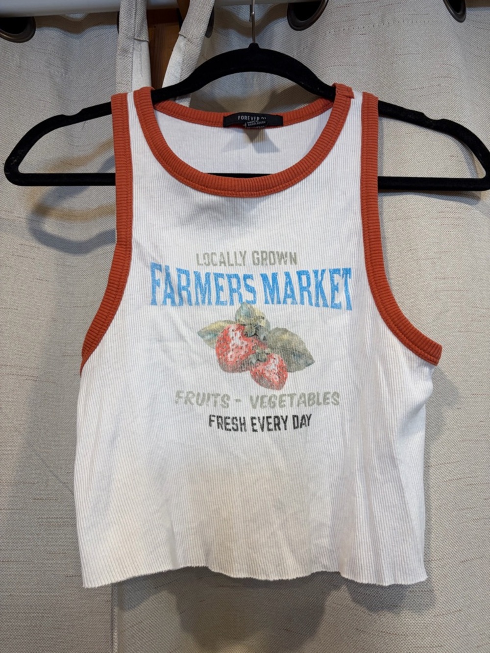 Forever 21 Farmers Market Ringer Crop Tank